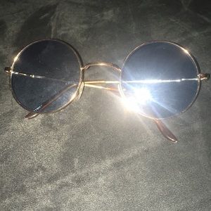 Hippie Gold rimmed Blue glasses